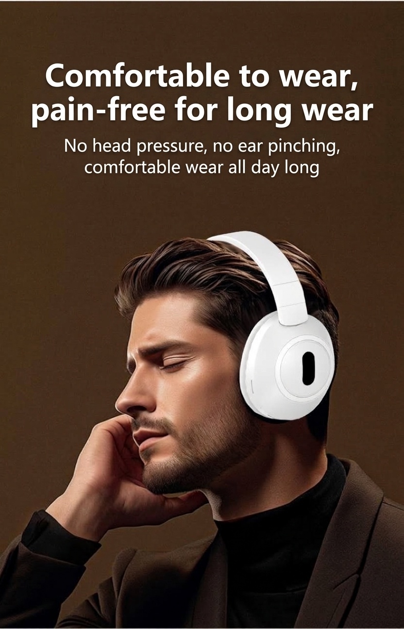 Foldable Wireless Over-Ear Headphones, Bluetooth 5.4, 40mm Drivers, 100H Standby, Memory Foam