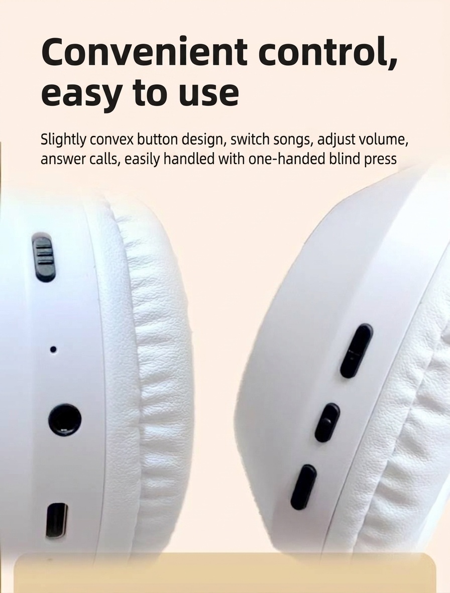 Foldable Wireless Over-Ear Headphones, Bluetooth 5.4, 40mm Drivers, 100H Standby, Memory Foam
