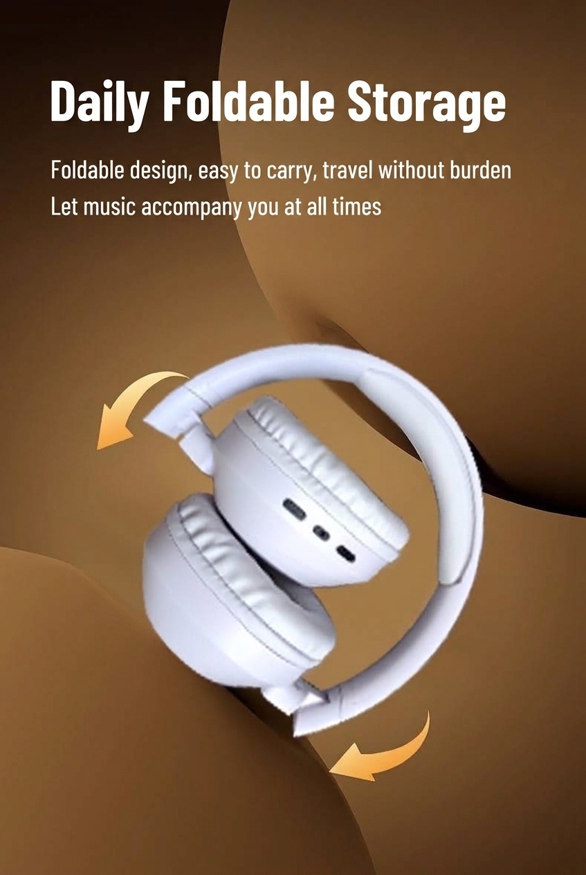 Foldable Wireless Over-Ear Headphones, Bluetooth 5.4, 40mm Drivers, 100H Standby, Memory Foam
