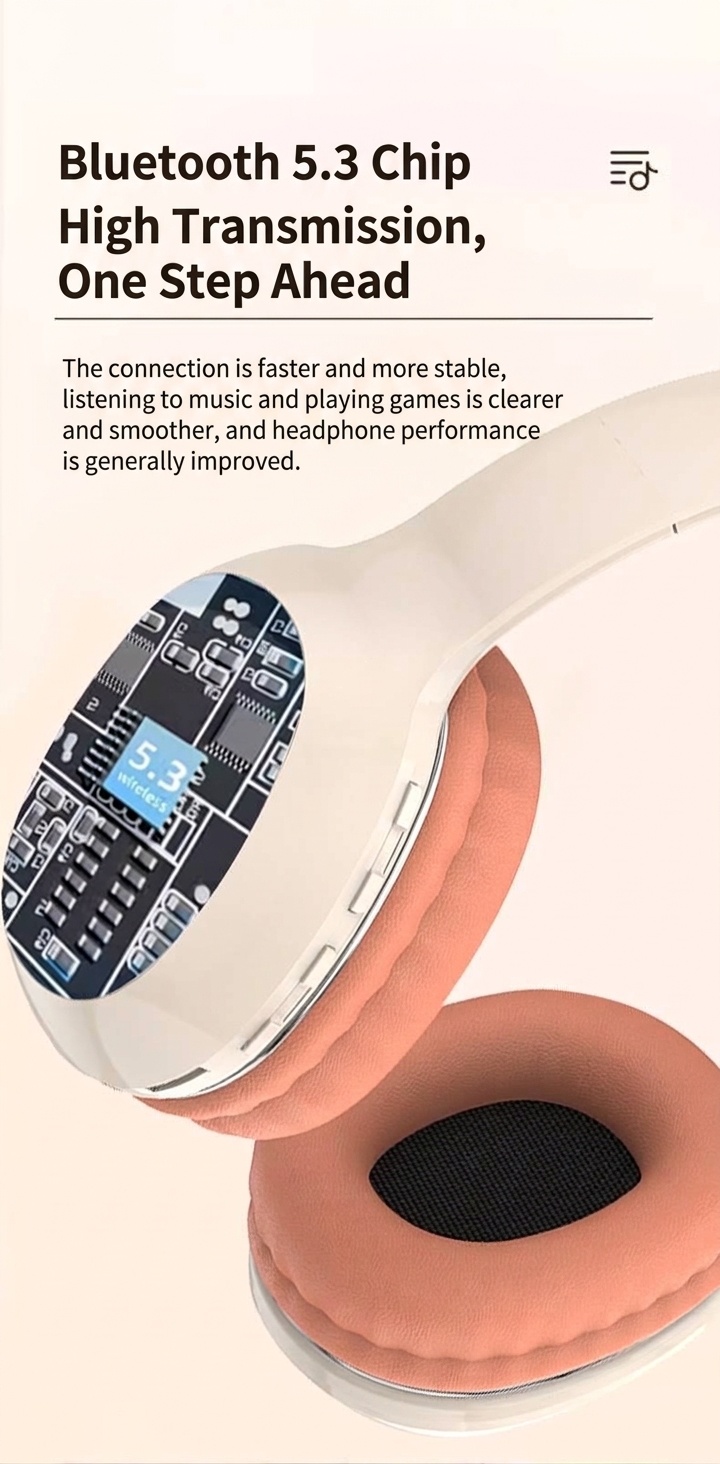 PANGPAI HiFi Wireless Over-Ear Headphones, Bluetooth 5.3, 40mm Drivers, 8H Playtime
