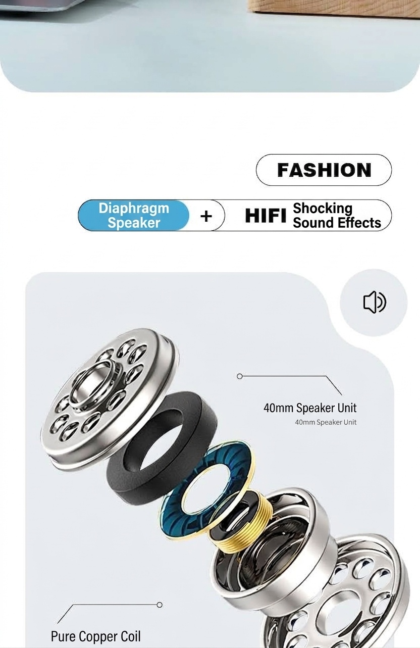 E351 Comfort-Fit Wireless Over-Ear Headphones, Bluetooth 5.0, 40mm Drivers, 10H Playtime