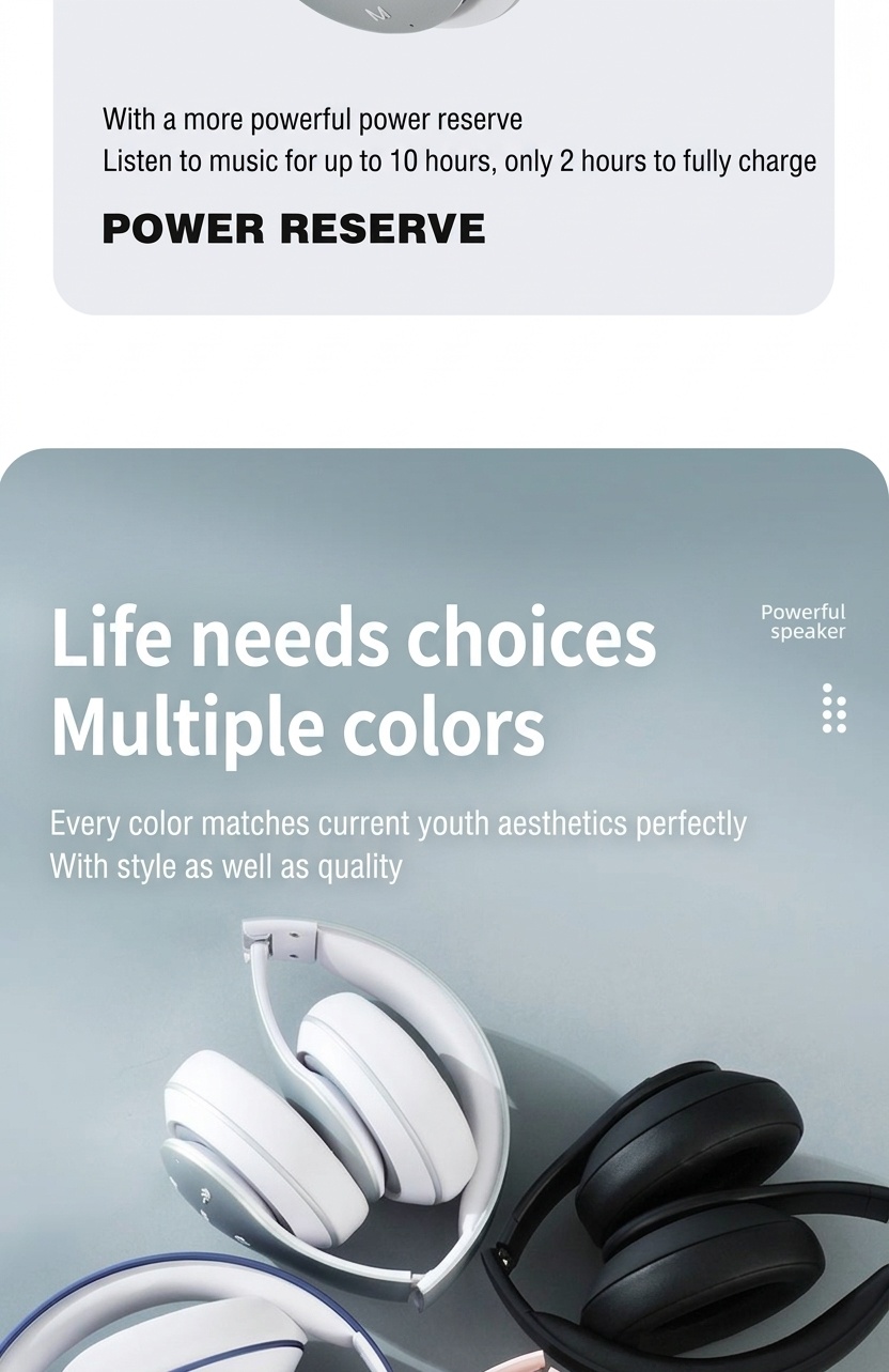 E351 Comfort-Fit Wireless Over-Ear Headphones, Bluetooth 5.0, 40mm Drivers, 10H Playtime
