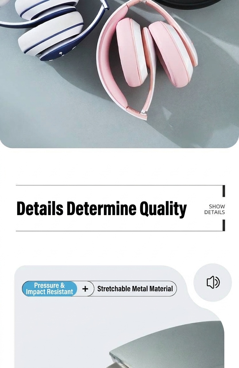 E351 Comfort-Fit Wireless Over-Ear Headphones, Bluetooth 5.0, 40mm Drivers, 10H Playtime
