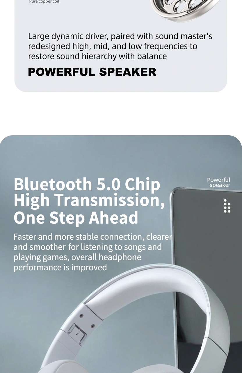 E351 Comfort-Fit Wireless Over-Ear Headphones, Bluetooth 5.0, 40mm Drivers, 10H Playtime