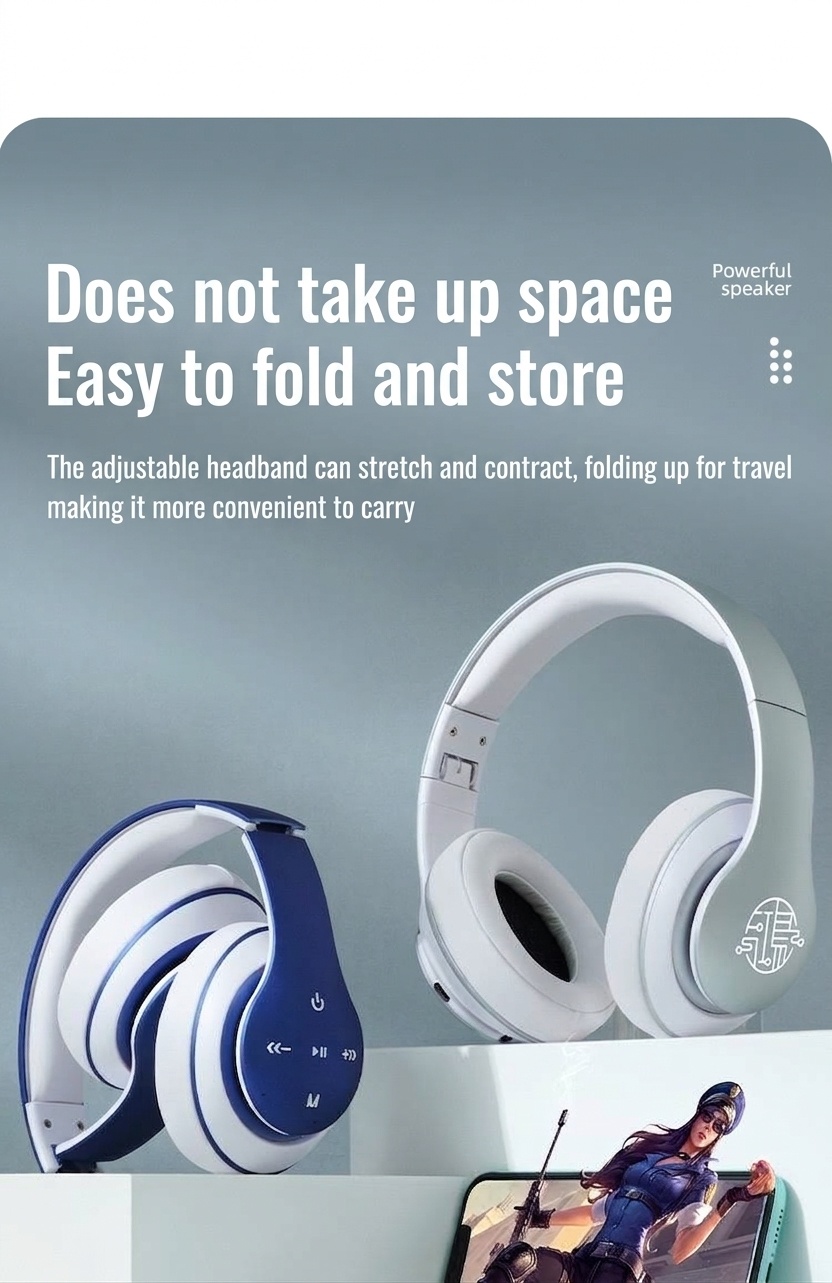 E351 Comfort-Fit Wireless Over-Ear Headphones, Bluetooth 5.0, 40mm Drivers, 10H Playtime