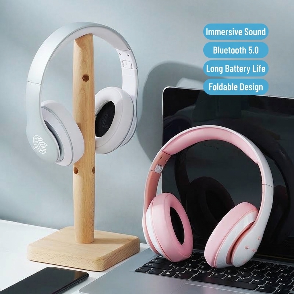E351 Comfort-Fit Wireless Over-Ear Headphones, Bluetooth 5.0, 40mm Drivers, 10H Playtime