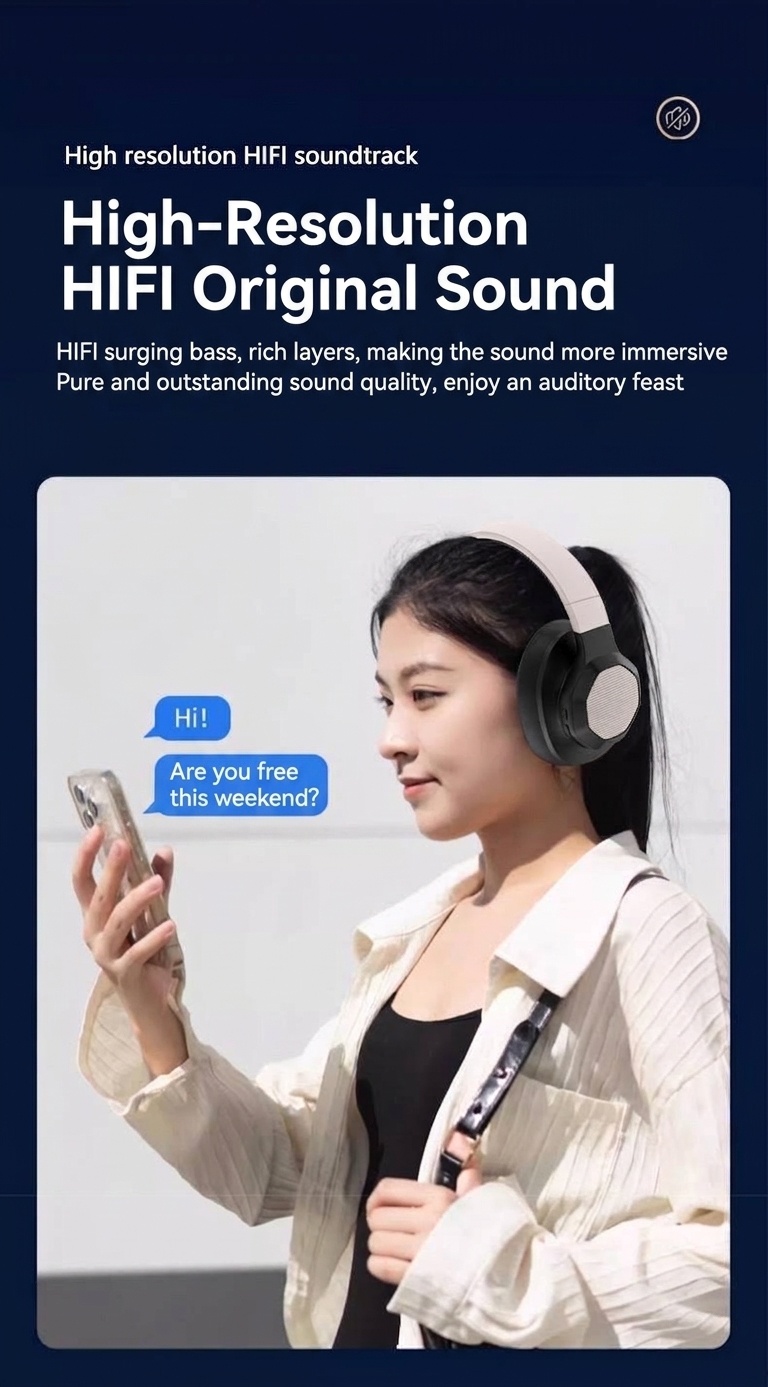 Deep Bass Wireless Over-Ear Headphones, Bluetooth 5.3, 40mm Drivers, 10H Playtime