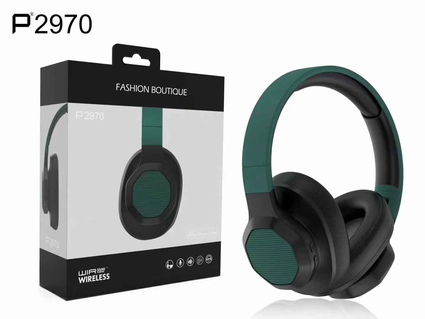 Deep Bass Wireless Over-Ear Headphones, Bluetooth 5.3, 40mm Drivers, 10H Playtime