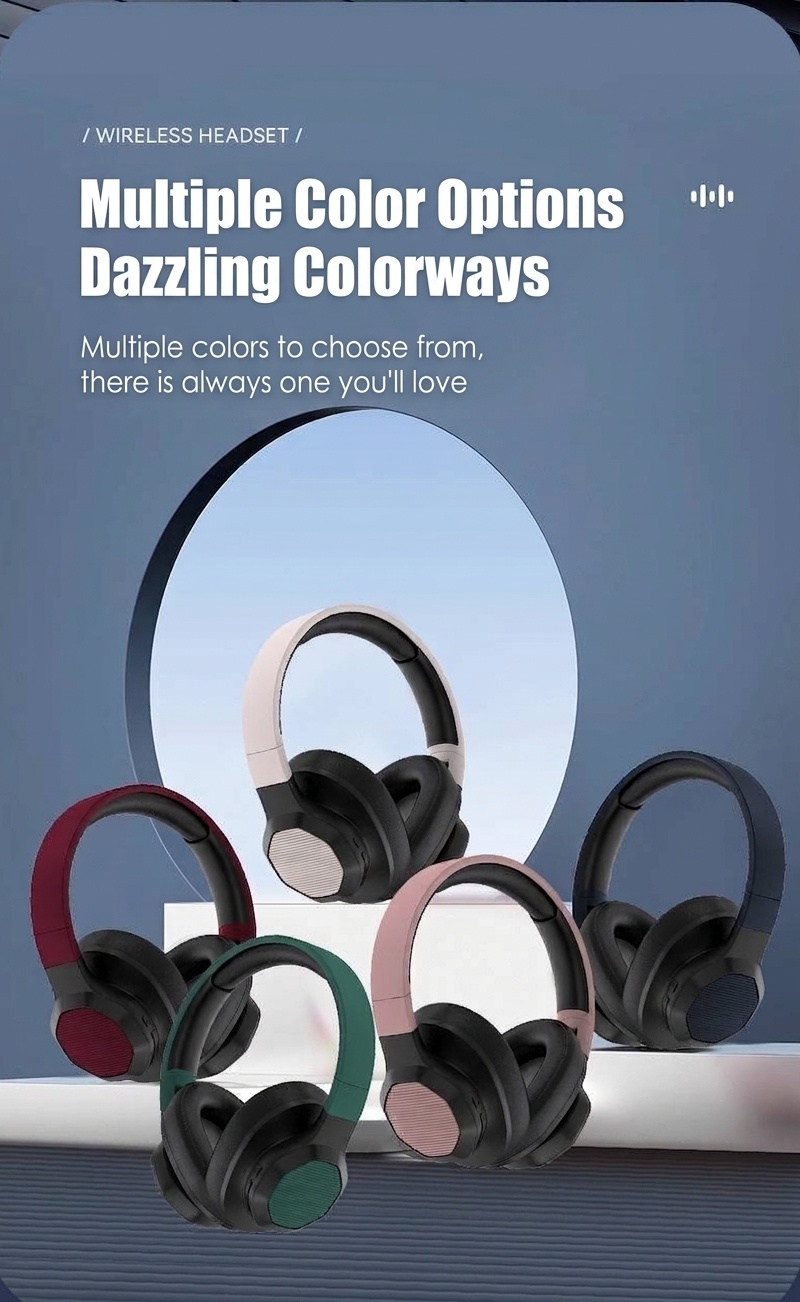Deep Bass Wireless Over-Ear Headphones, Bluetooth 5.3, 40mm Drivers, 10H Playtime