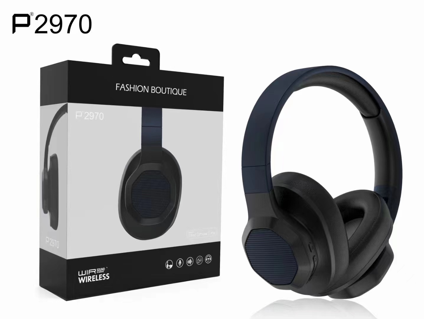 Deep Bass Wireless Over-Ear Headphones, Bluetooth 5.3, 40mm Drivers, 10H Playtime