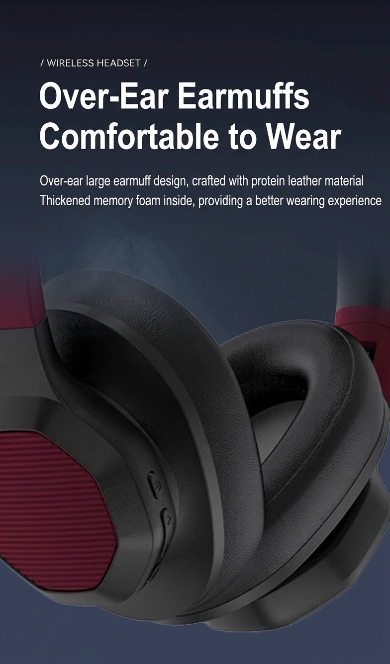 Deep Bass Wireless Over-Ear Headphones, Bluetooth 5.3, 40mm Drivers, 10H Playtime