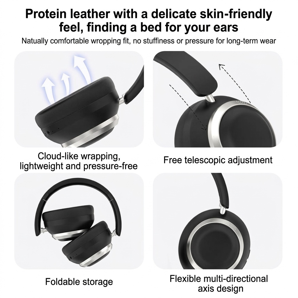 P21 HiFi Stereo Wireless Over-Ear Headphones, Bluetooth 6.0, 40mm Drivers, 8H Playtime
