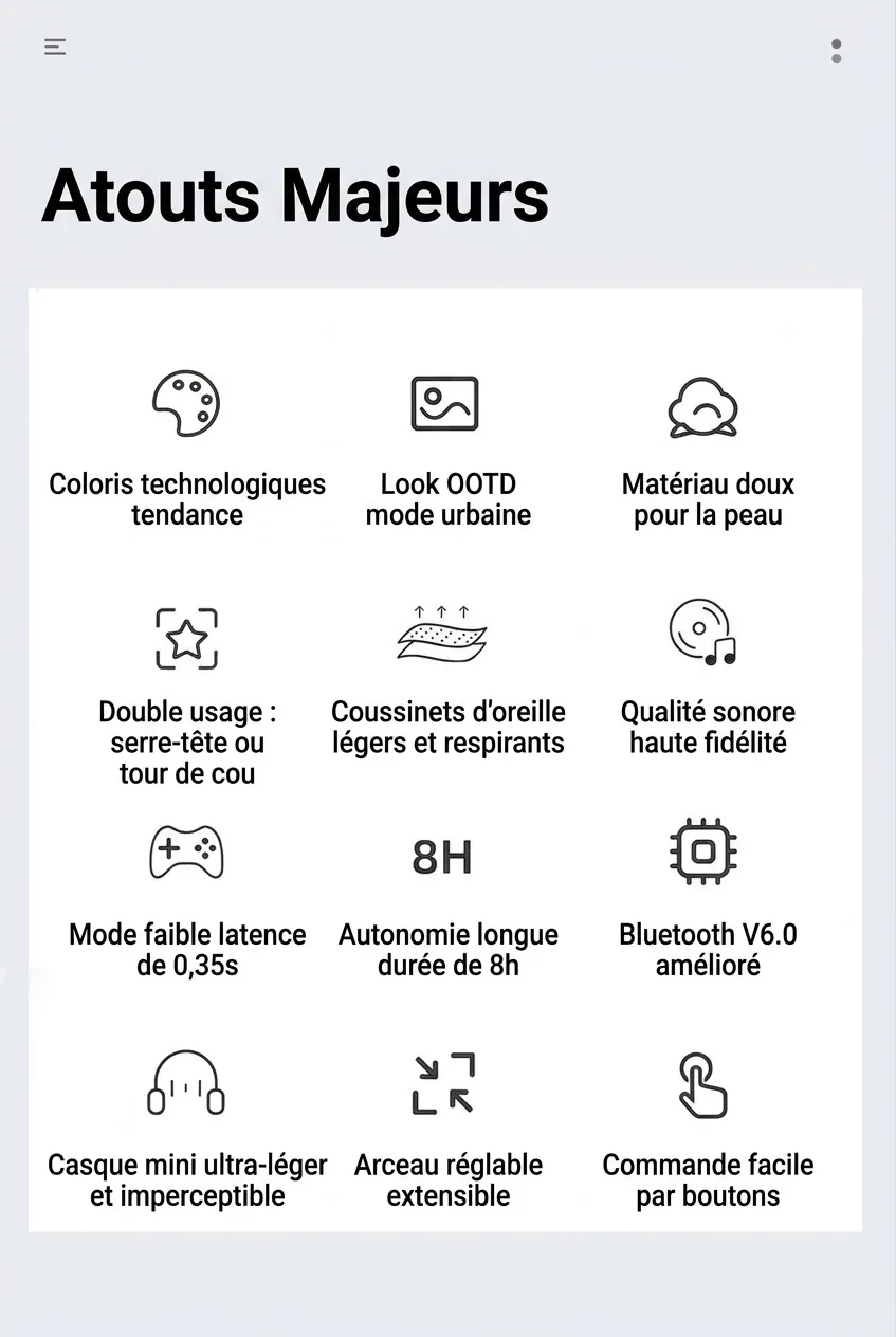 Casque audio sans fil stéréo HiFi P21, Bluetooth 6.0, haut-parleurs de 40 mm, autonomie de 8 heures