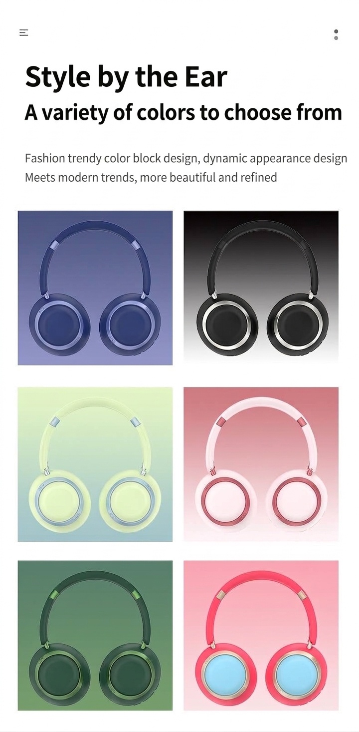 P21 HiFi Stereo Wireless Over-Ear Headphones, Bluetooth 6.0, 40mm Drivers, 8H Playtime
