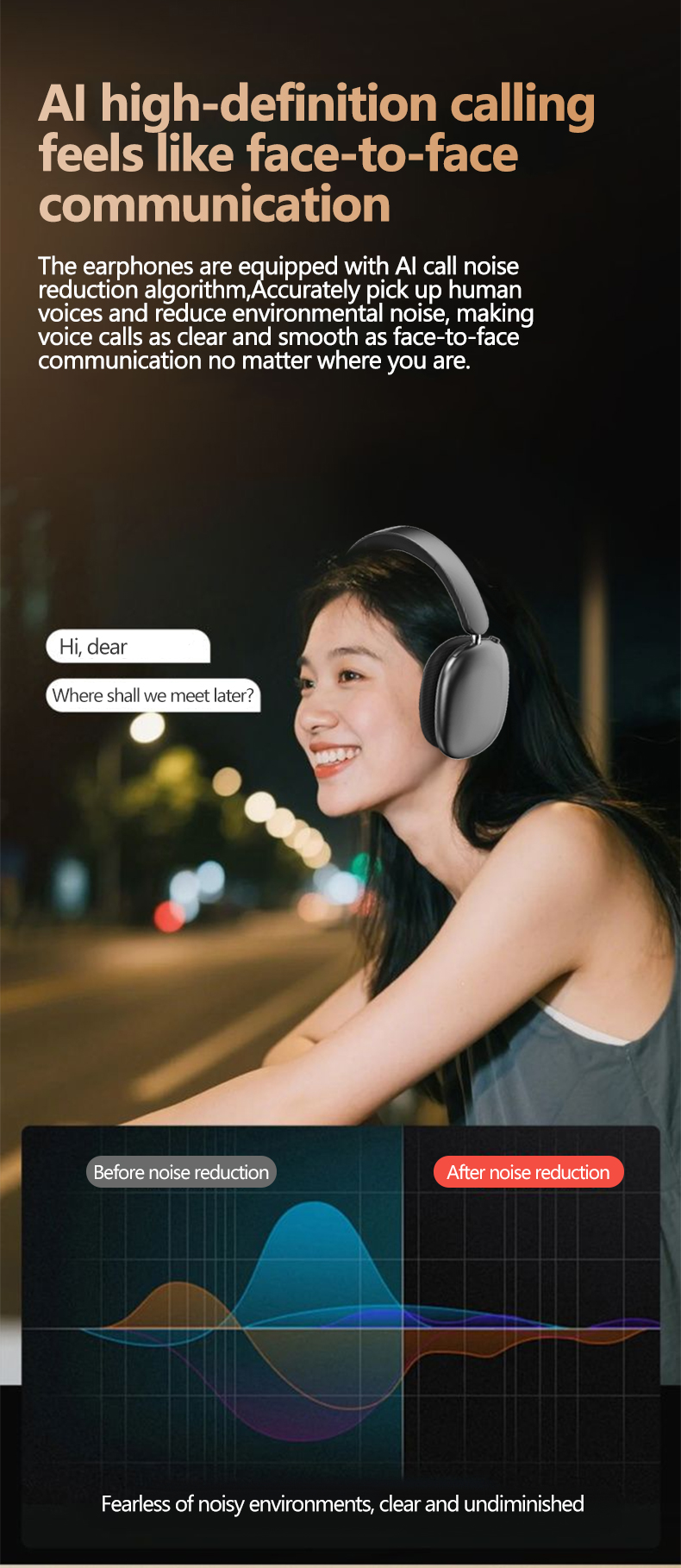 Wireless Over-Ear Noise-Canceling Bluetooth Headphones