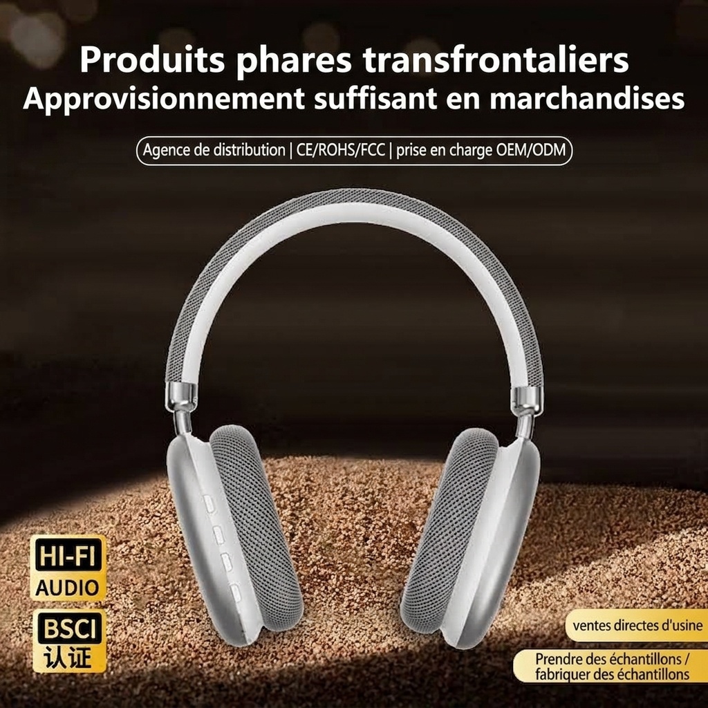 Wireless Over-Ear Headphones with Mesh Ear Cushions