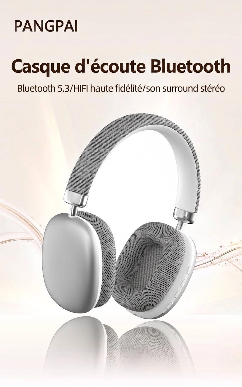 Wireless Over-Ear Headphones with Mesh Ear Cushions