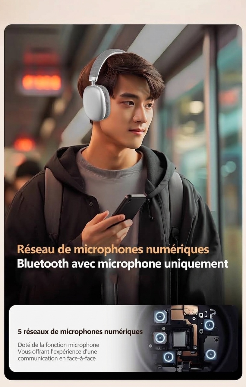 Wireless Over-Ear Headphones with Mesh Ear Cushions