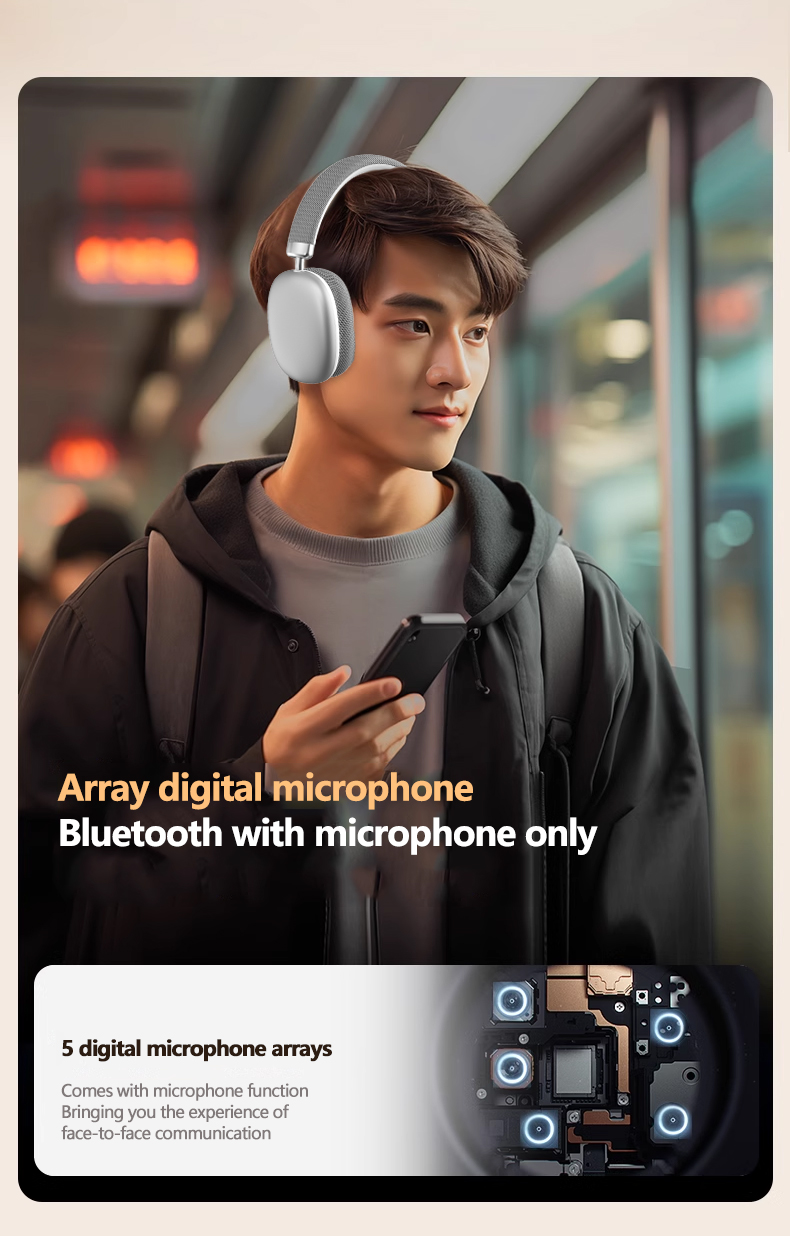 Wireless Over-Ear Headphones with Mesh Ear Cushions