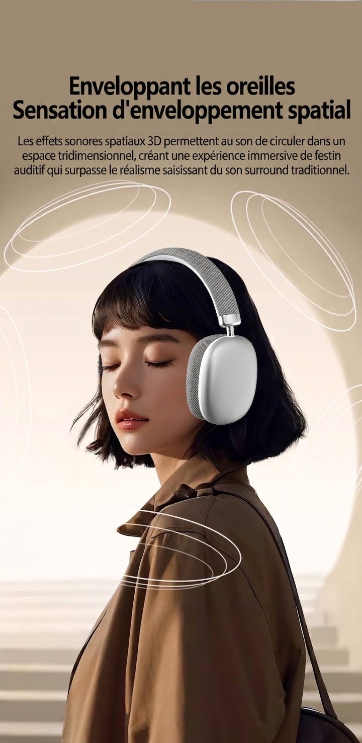 Wireless Over-Ear Headphones with Mesh Ear Cushions