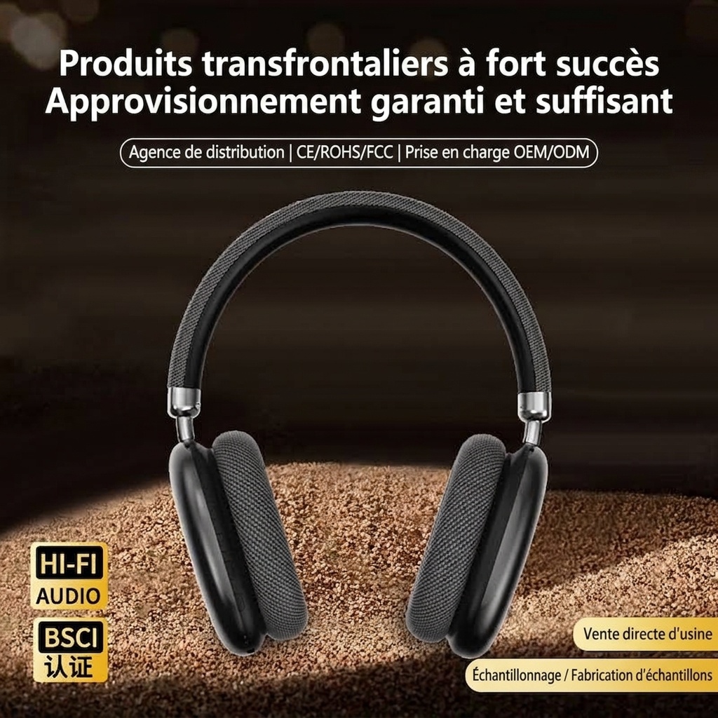 Wireless Over-Ear Headphones with Mesh Ear Cushions