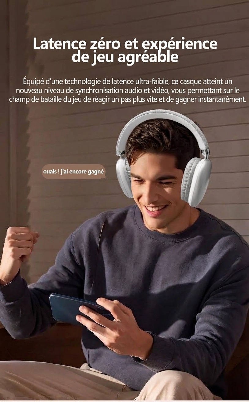 Wireless Over-Ear Headphones with Mesh Ear Cushions