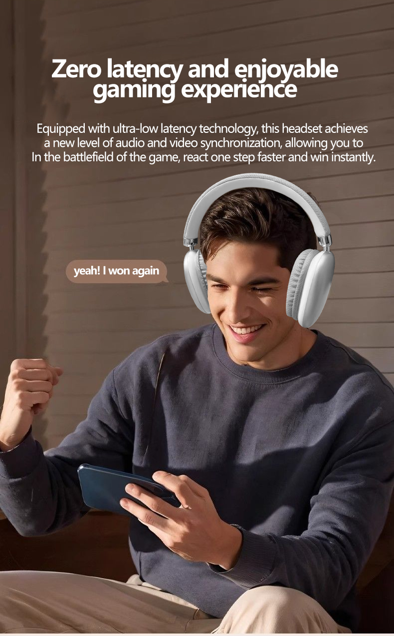 Wireless Over-Ear Headphones with Mesh Ear Cushions