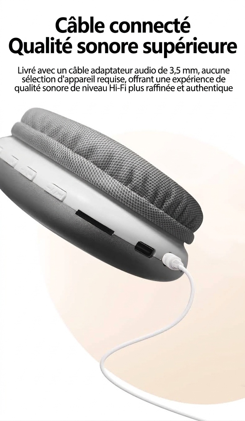 Wireless Over-Ear Headphones with Mesh Ear Cushions