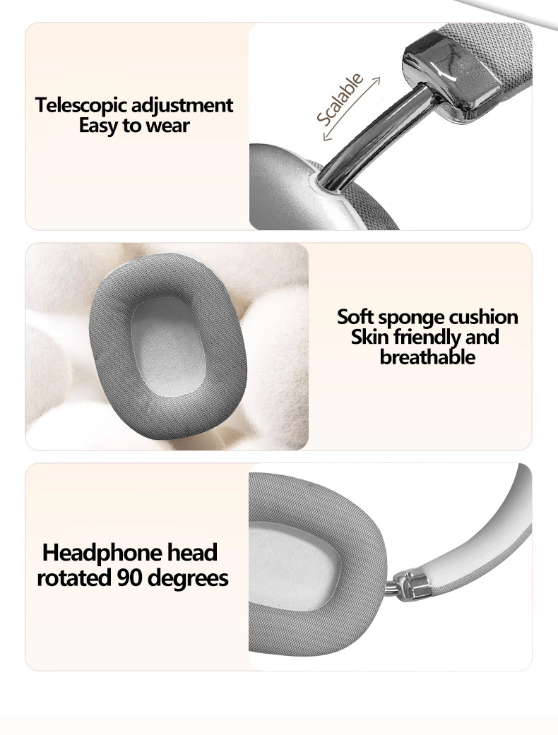 Wireless Over-Ear Headphones with Mesh Ear Cushions