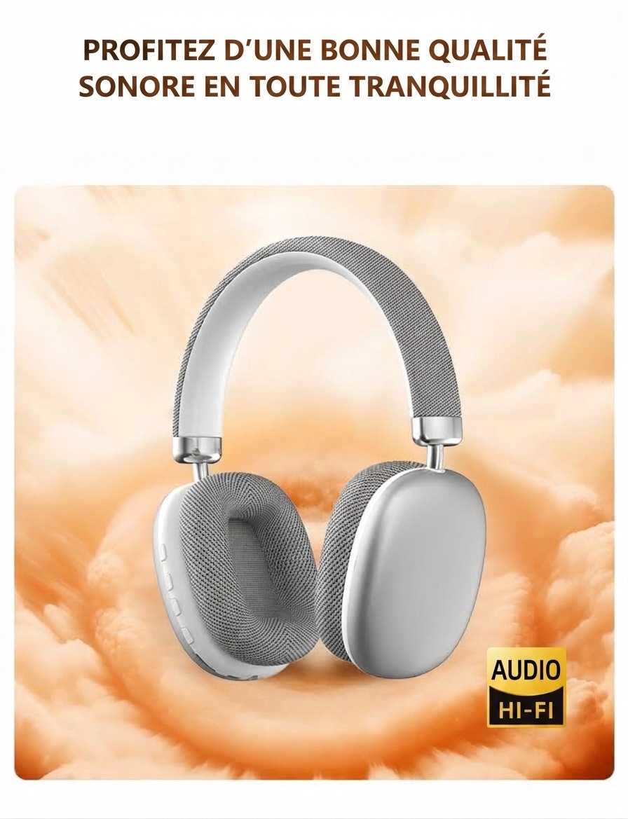 Wireless Over-Ear Headphones with Mesh Ear Cushions