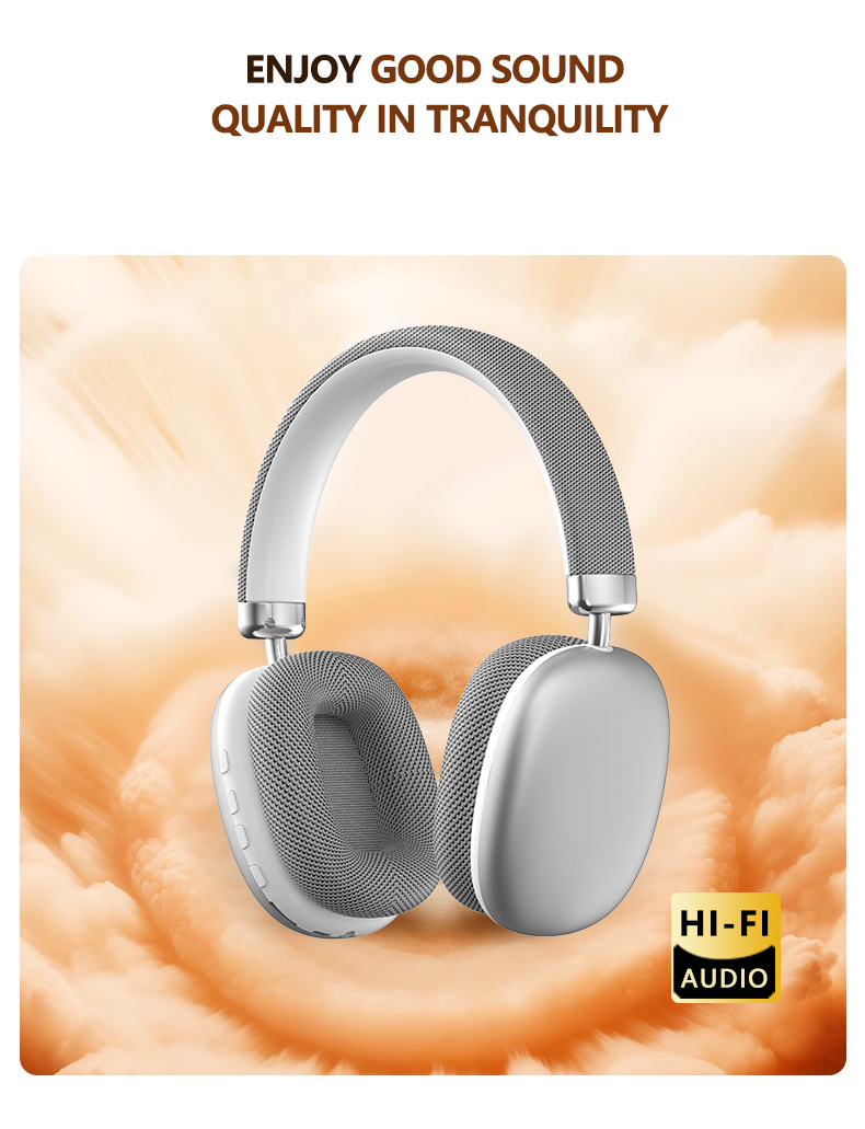 Wireless Over-Ear Headphones with Mesh Ear Cushions