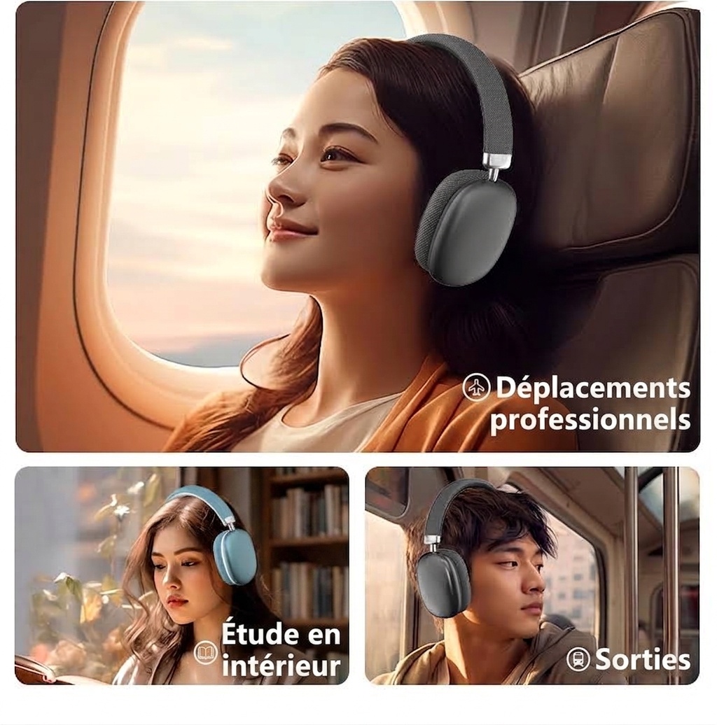 Wireless Over-Ear Headphones with Mesh Ear Cushions