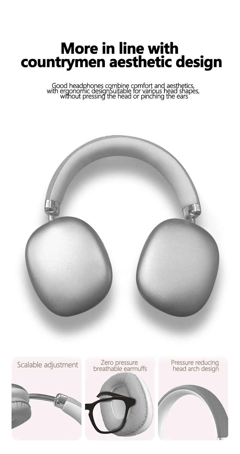 Wireless Over-Ear Headphones with Mesh Ear Cushions