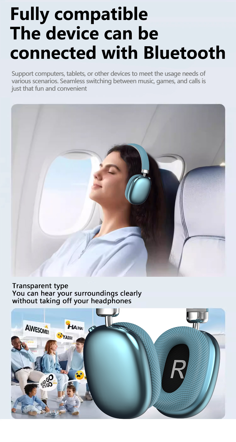 P959 Wireless Bluetooth Over-Ear Headphones