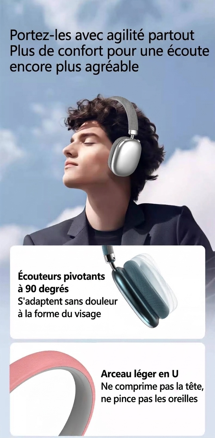 P959 Wireless Bluetooth Over-Ear Headphones