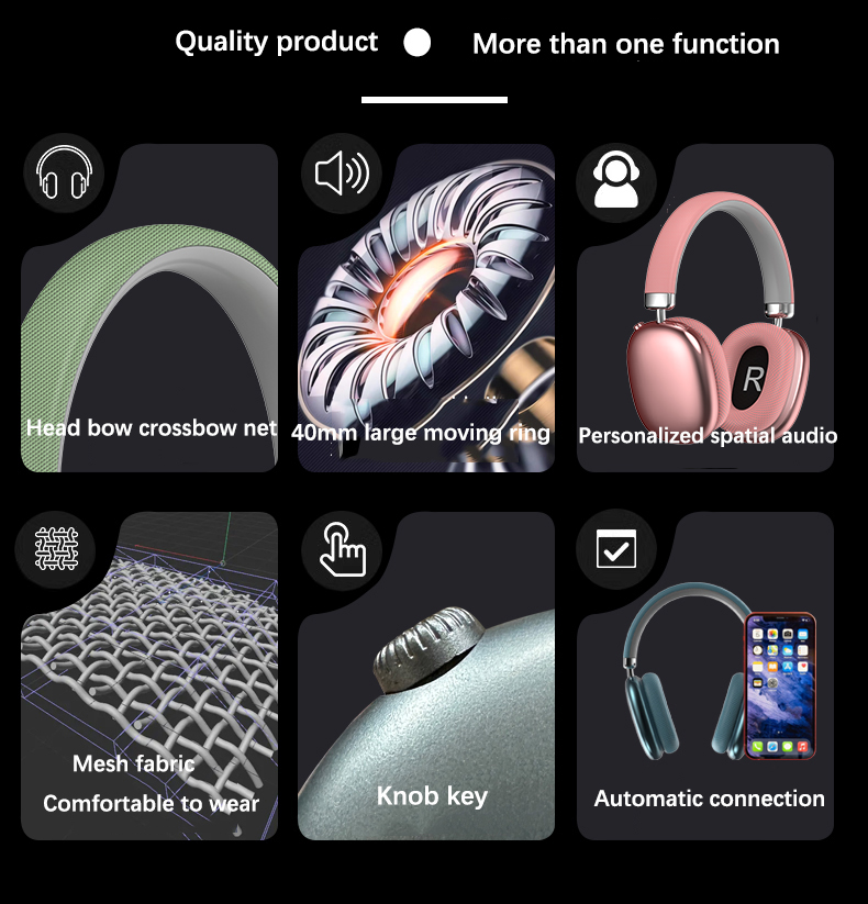 P959 Wireless Bluetooth Over-Ear Headphones