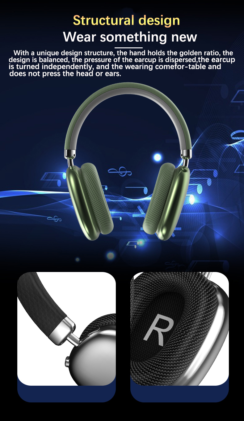 P959 Wireless Bluetooth Over-Ear Headphones