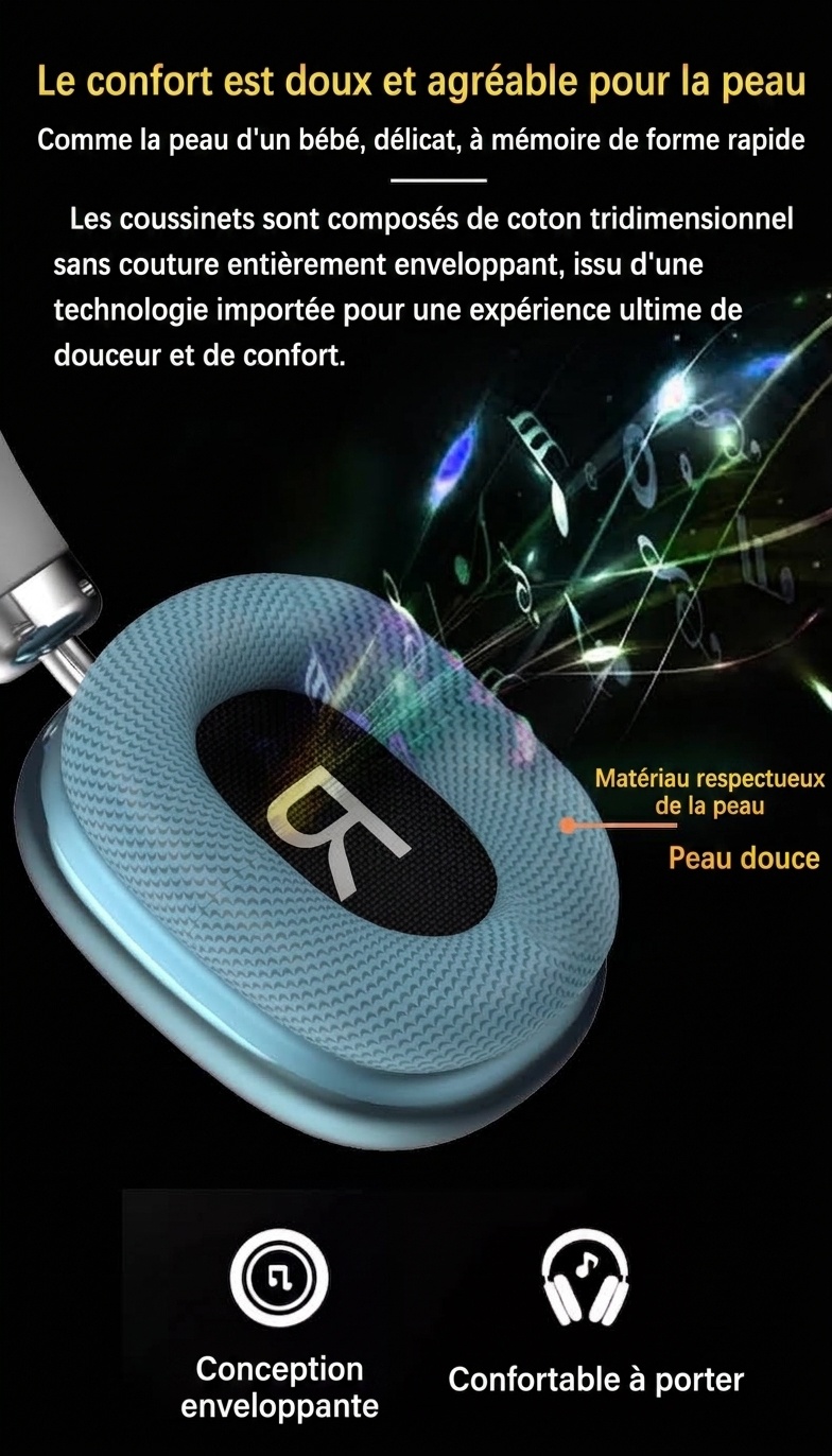 P959 Wireless Bluetooth Over-Ear Headphones