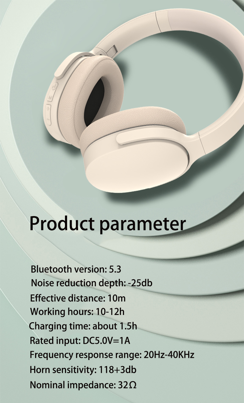 Wireless Over-Ear ANC Headphones with Bluetooth 5.3