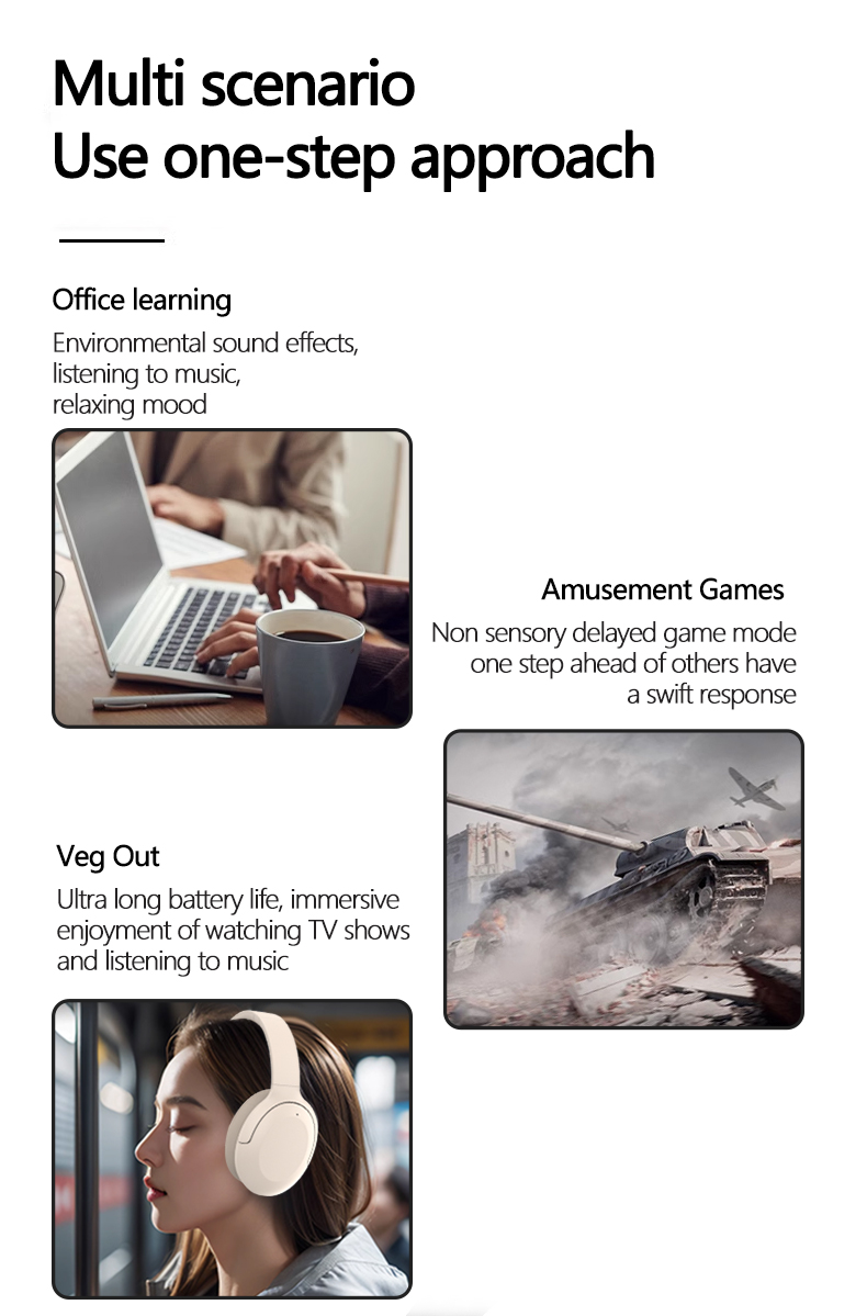 Wireless Over-Ear ANC Bluetooth 5.3 Headphones