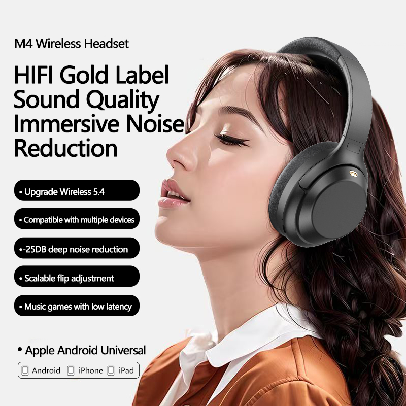 M4 Wireless Noise Reduction Over-Ear Bluetooth Headphones