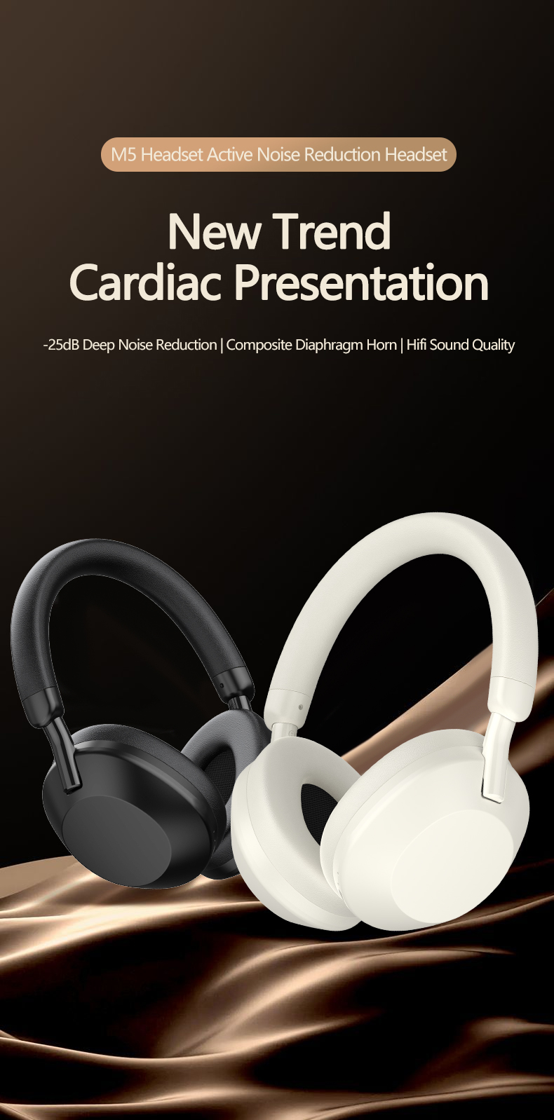 Wireless ANC Over-Ear Headphones with Bluetooth 5.4