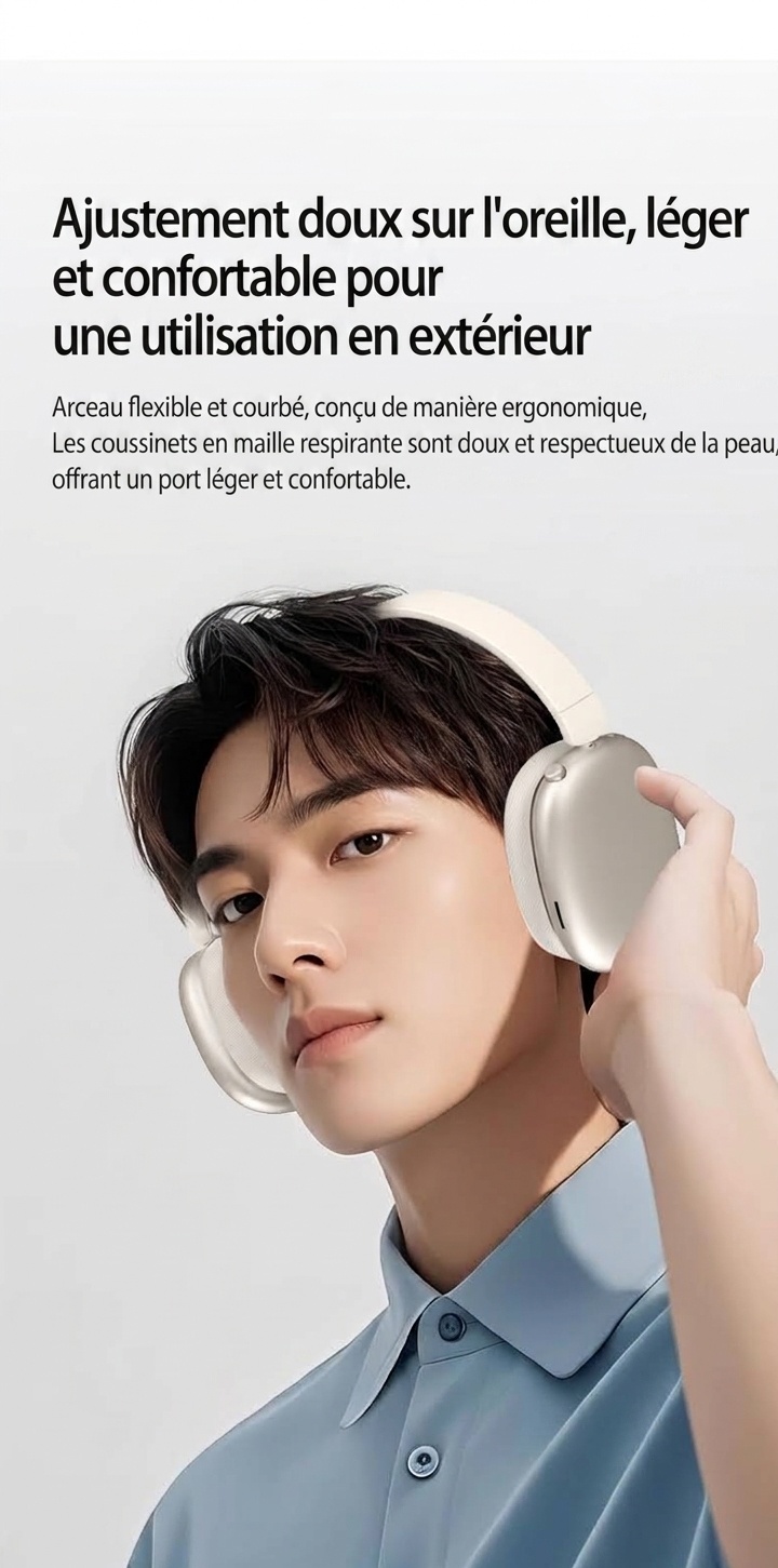 Wireless Over-Ear Bluetooth Headphones with Mesh Ear Cups