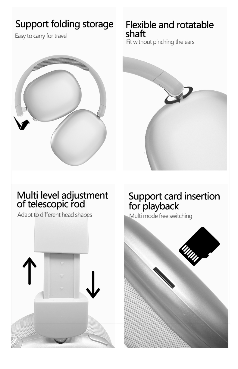 Wireless Over-Ear Bluetooth Headphones with Mesh Ear Cups