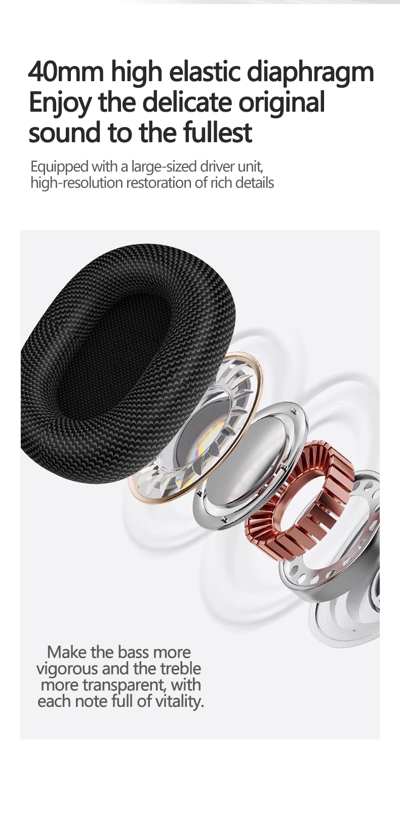 Wireless Over-Ear Bluetooth Headphones with Mesh Ear Cups