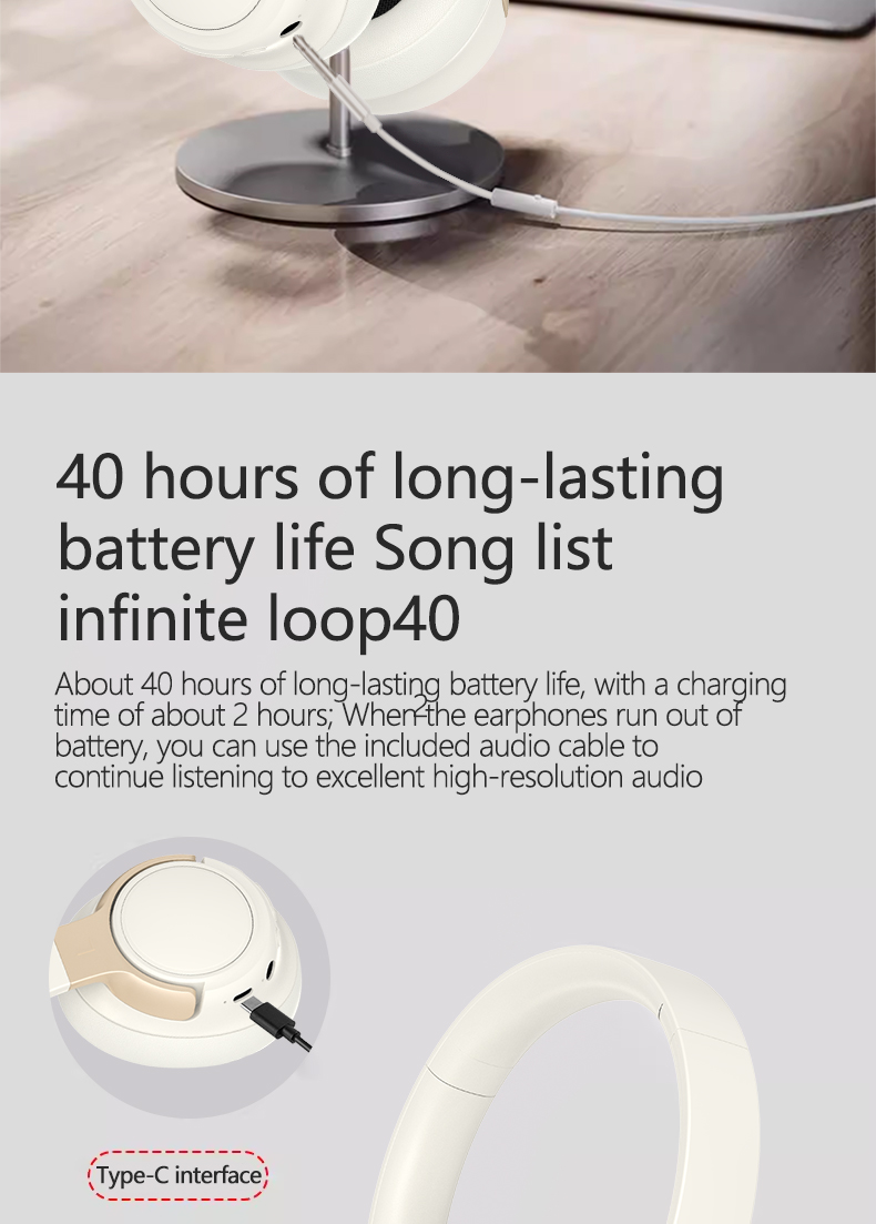 Wireless Over-Ear ANC Active Noise Cancelling Headphones
