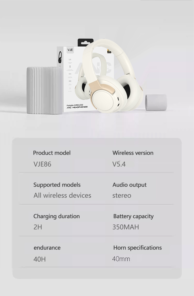 Wireless Over-Ear ANC Active Noise Cancelling Headphones