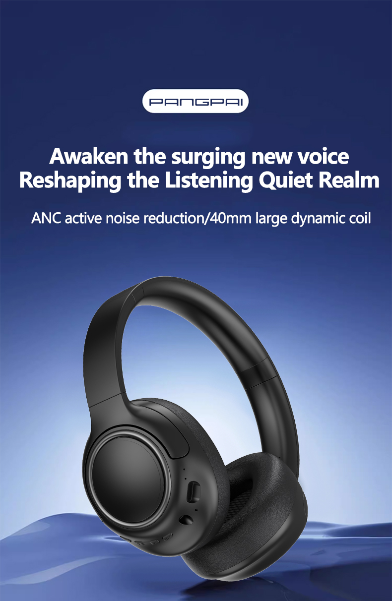 Active ANC Wireless Bluetooth 5.4 Over-Ear Headphones