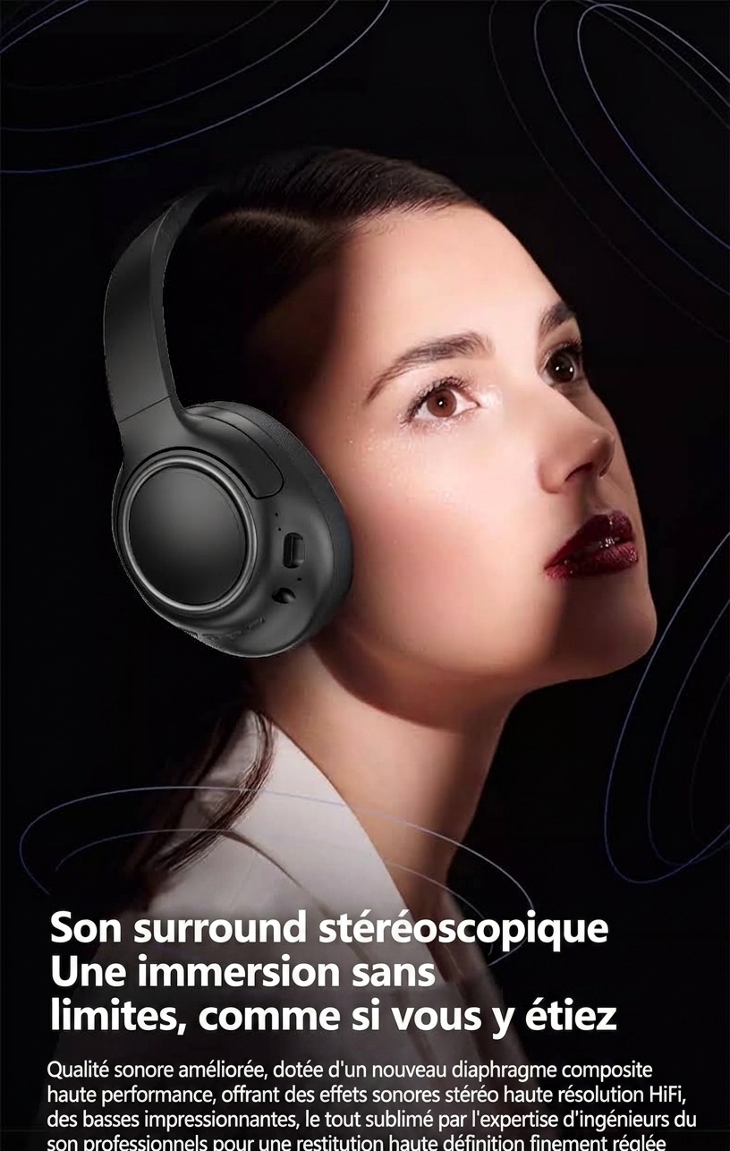 Active ANC Wireless Bluetooth 5.4 Over-Ear Headphones