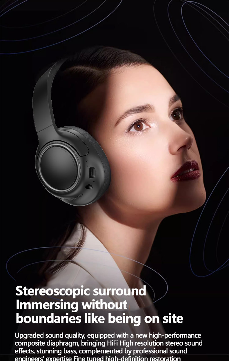 Active ANC Wireless Bluetooth 5.4 Over-Ear Headphones